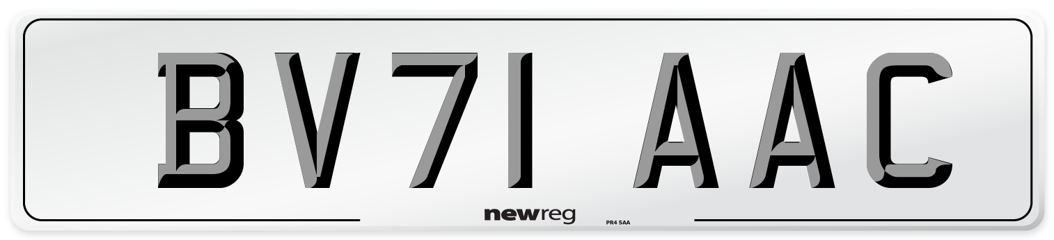 BV71 AAC Number Plate from New Reg